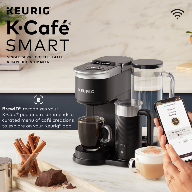 Keurig K-Cafe SMART Single Serve K-Cup Pod Coffee, Latte And